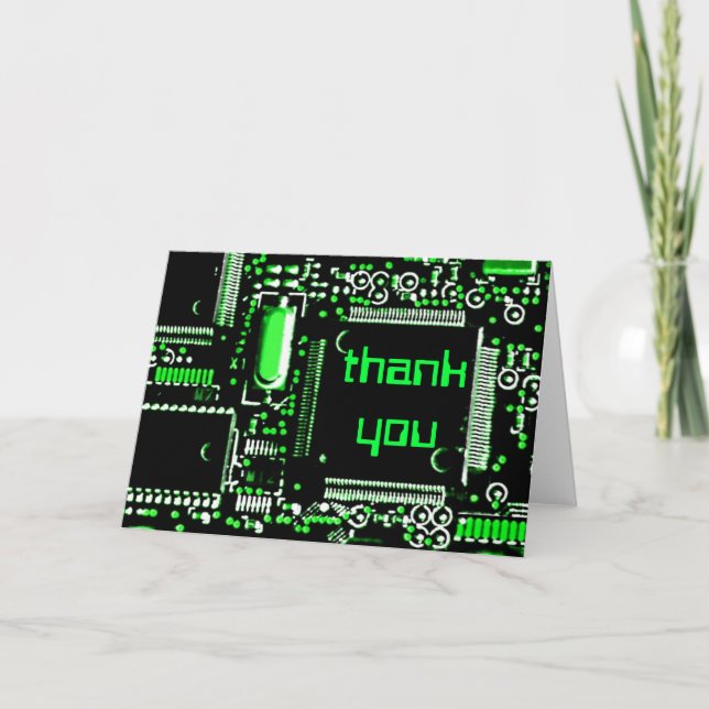 Circuit Green 2 'Thank You' greetings card (Front)