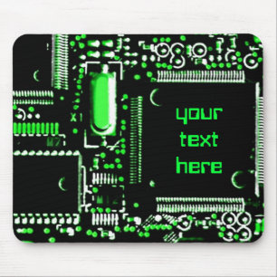 Circuit Green 2 'Your Text' mouspad Mouse Mat