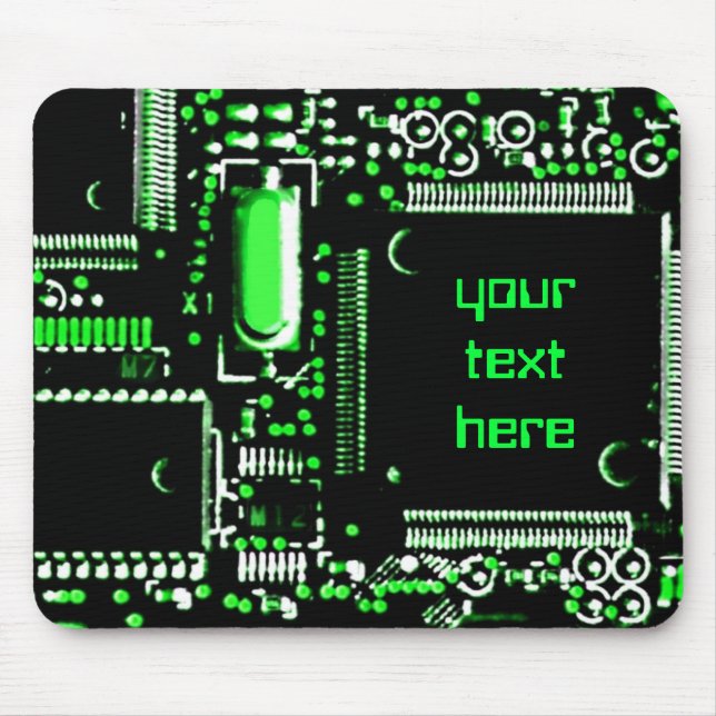 Circuit Green 2 'Your Text' mouspad Mouse Mat (Front)