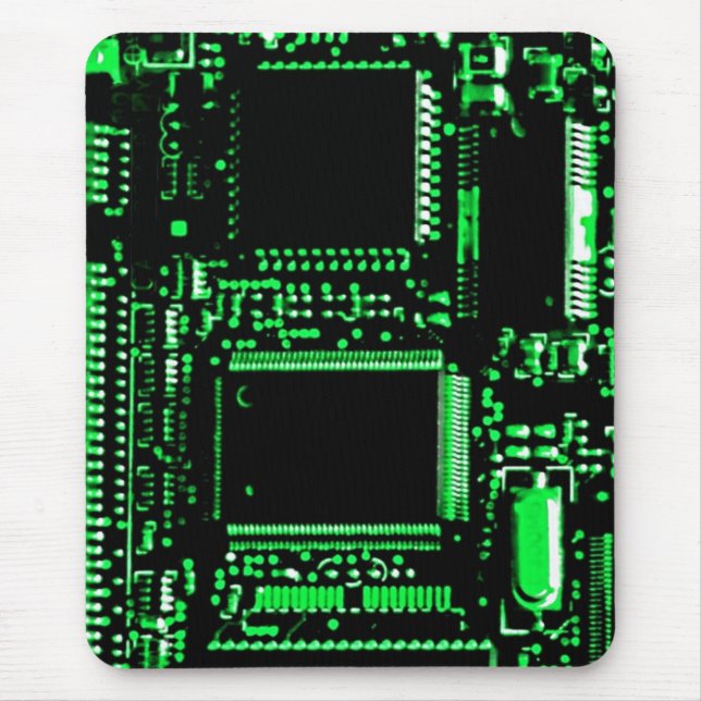 Circuit Green mouspad portrait Mouse Mat (Front)