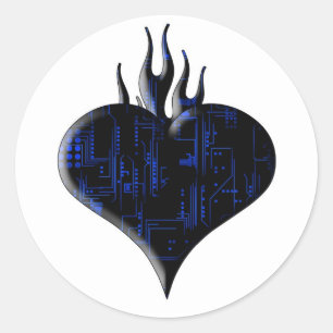 Circuit Love Classic Round Sticker
