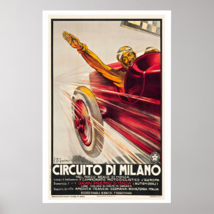 Circuit of Milan Vintage Racing Poster