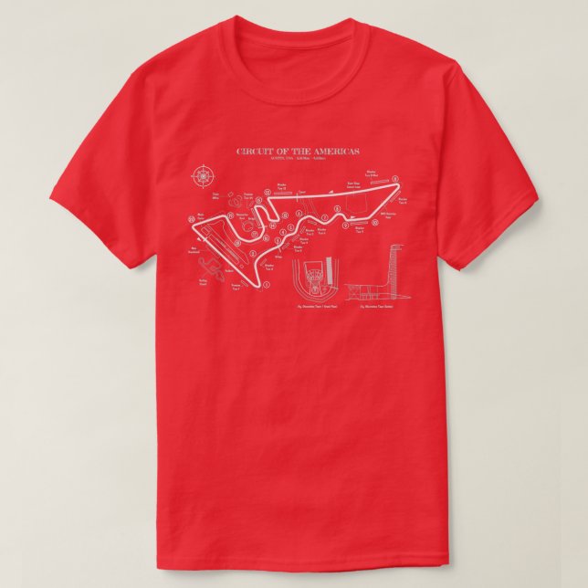 Circuit of the Americas White StencilNo Background T-Shirt (Design Front)