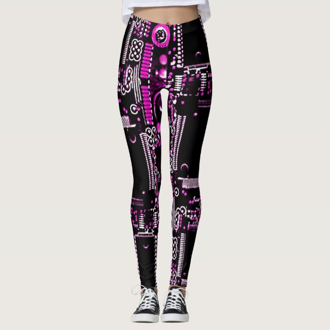Circuit Pink 2 all over leggings (Front)