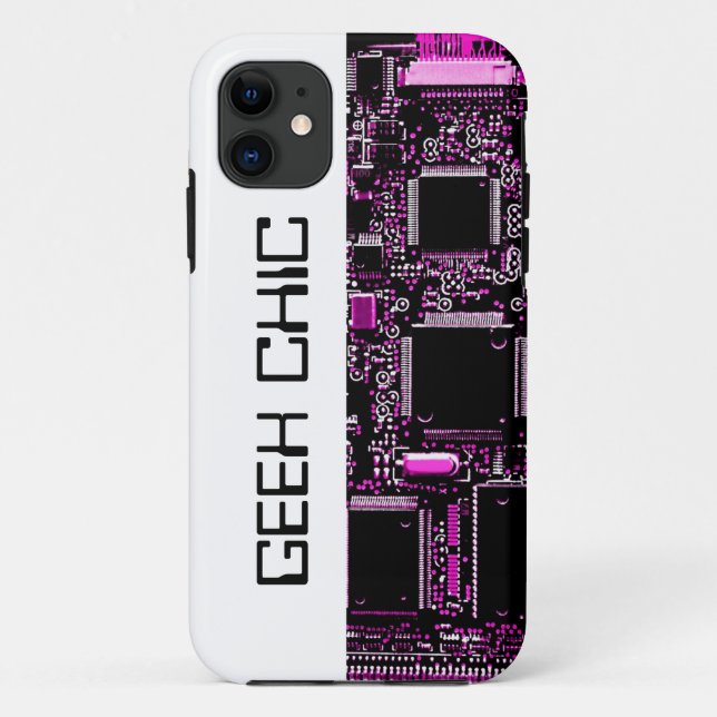 Circuit Pink 'Geek Chic' iPhone case white (Back)