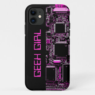 Circuit Pink "Geek Girl" iPhone case black