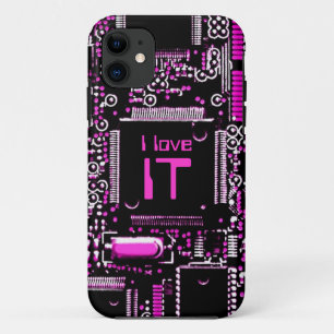 Circuit Pink 'I love IT' iPhone case