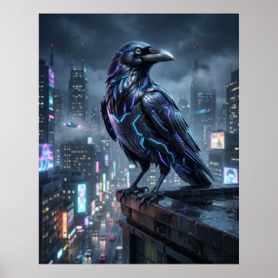 Circuit Raven Neon Tower Poster