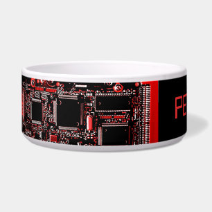 Circuit Red 2 dog bowl