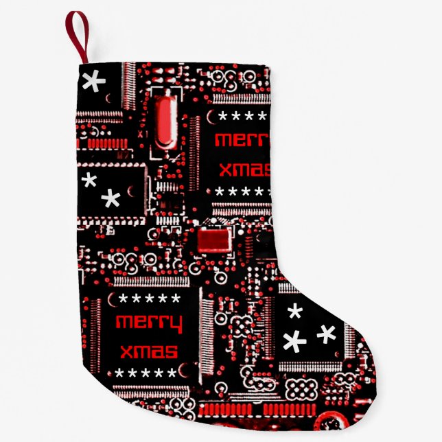 Circuit Red 2 'Merry Xmas' two-sided Small Christmas Stocking (Front)