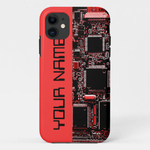Circuit Red 2 "Name" iPhone 5 case side red