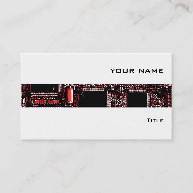 Circuit Red 2 stripe business card white (Front)