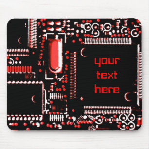 Circuit Red 2 'Your Text' mouspad Mouse Mat