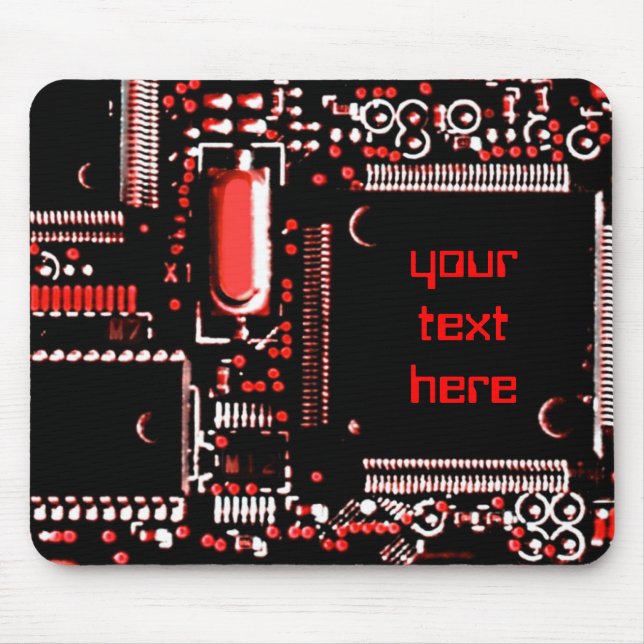 Circuit Red 2 'Your Text' mouspad Mouse Mat (Front)