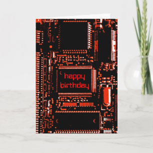 Circuit Red 'Happy Birthday' greetings card
