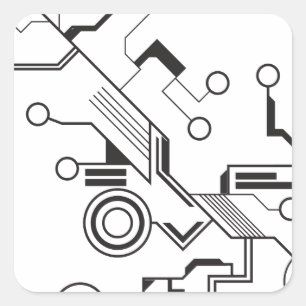 Circuit Square Sticker