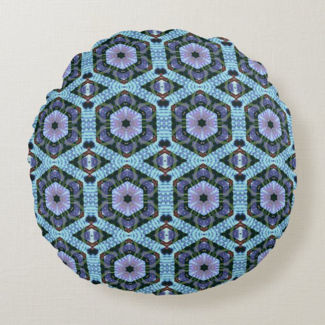 Circuitboard Fire Pattern Round Cushion (Front)