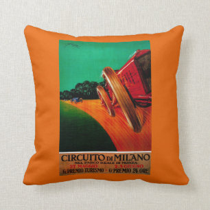 Circuito Di Milano Vintage PosterEurope Cushion