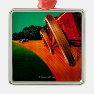 Circuito Di Milano Vintage PosterEurope Metal Tree Decoration