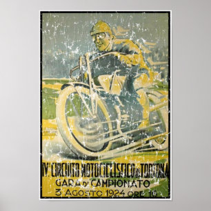 Circuito Motociclistico-1924 - distressed Poster