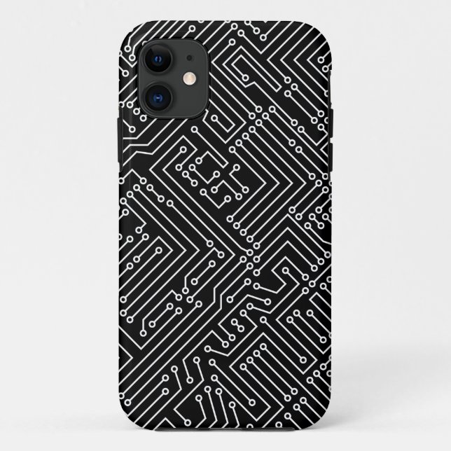 Circuitry - Black on White Case-Mate iPhone Case (Back)