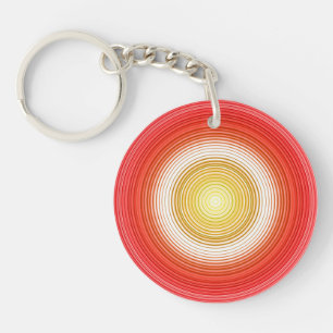 Circular - 2 sides 2 colours - red orange blue cya key ring