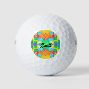 circular abstract art  golf balls