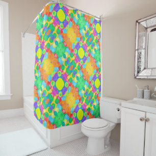 circular abstract art shower curtain