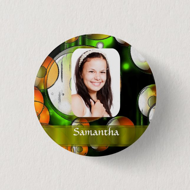 Circular abstract photo template 3 cm round badge (Front)