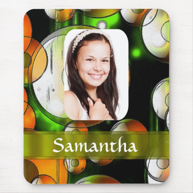 Circular abstract photo template mouse mat (Front)
