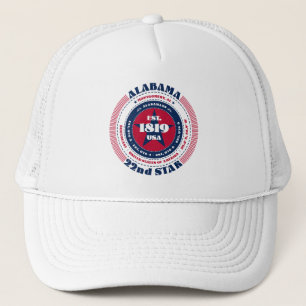 Circular Alabama State Patriotic Trucker Hat