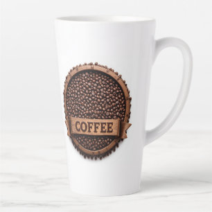 Circular Arrangement of Coffee Beans Latte Mug