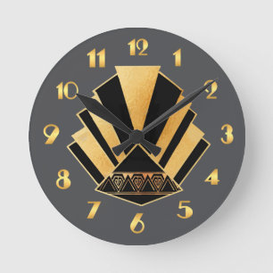 Circular Art Deco Style Wall Clock