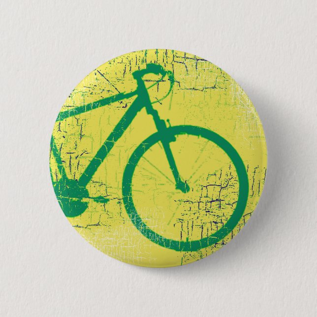 circular bicycle green 6 cm round badge (Front)