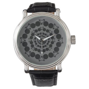 circular bicycles black elegant design watch