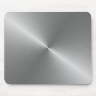 circular brushed steel mouse mat