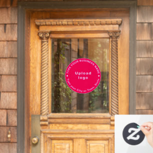 Circular Business Brand Texts on Pink Window Cling