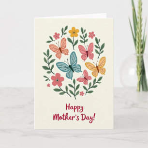 Circular Butterfly Blossom Card