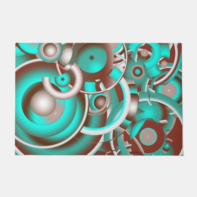 Circular Celestial Concentric Circles Doormat (Front)