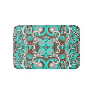 Circular Celestial Concentric Circles Pattern Bath Mat