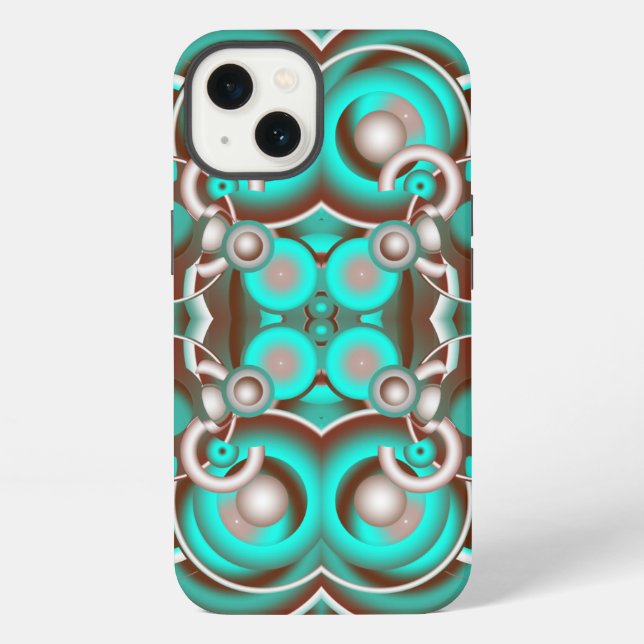 Circular Celestial Concentric Circles Pattern iPhone Case (Back)