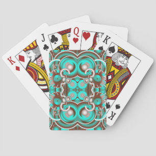 Circular Celestial Concentric Circles Pattern Playing Cards