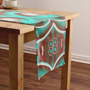 Circular Celestial Concentric Circles Pattern Short Table Runner