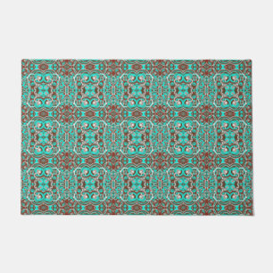 Circular Celestial Concentric Circles Patterned Doormat