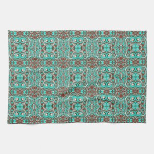 Circular Celestial Concentric Circles Patterned Tea Towel