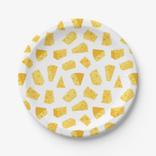 Circular Cheese Pattern Print Paper Plates