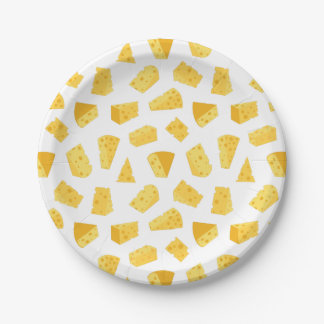 Circular Cheese Pattern Print Paper Plates