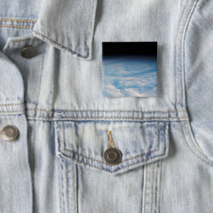 Circular Cloud Formation Over South Pacific Ocean. 15 Cm Square Badge