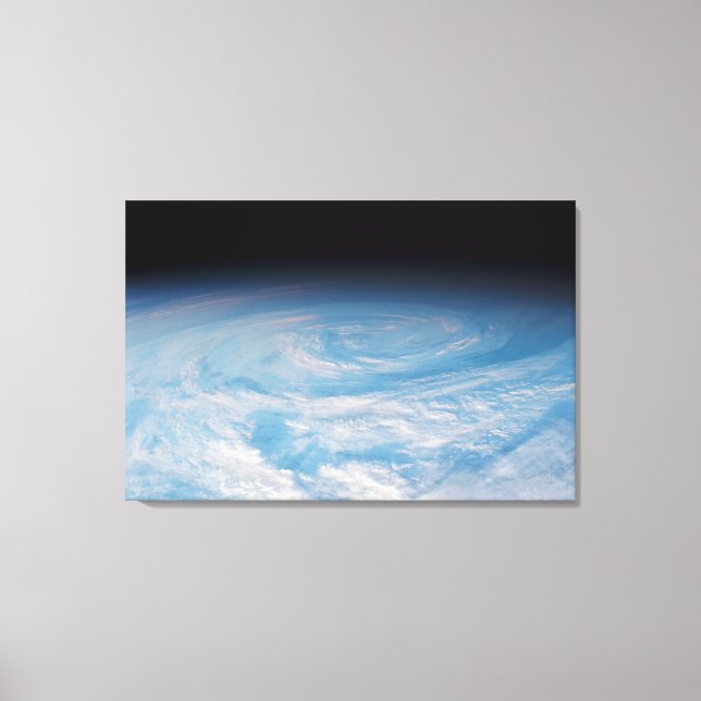 Circular Cloud Formation Over South Pacific Ocean. Canvas Print (Front)