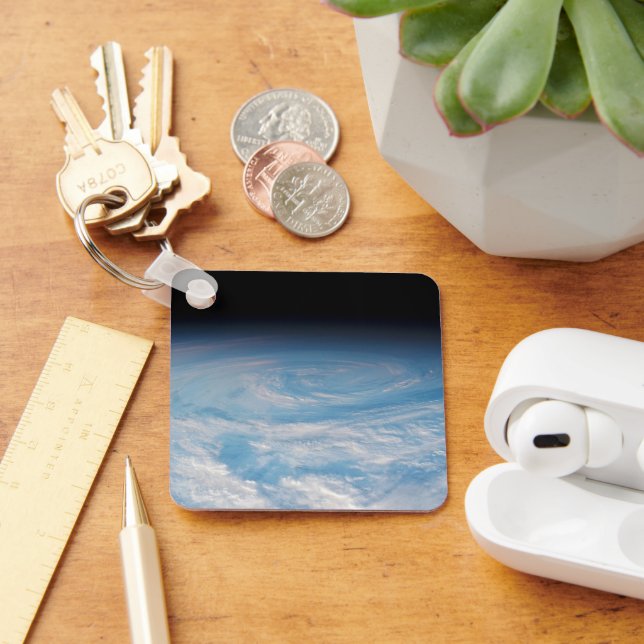 Circular Cloud Formation Over South Pacific Ocean. Key Ring (Desk)